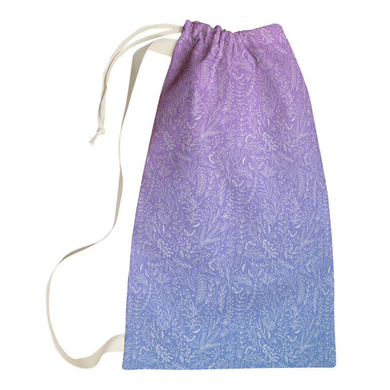 Leffel Fabric Laundry Bag with Handles, Small ( 64" H x 20" W x 1.5" D), Blue/Pink