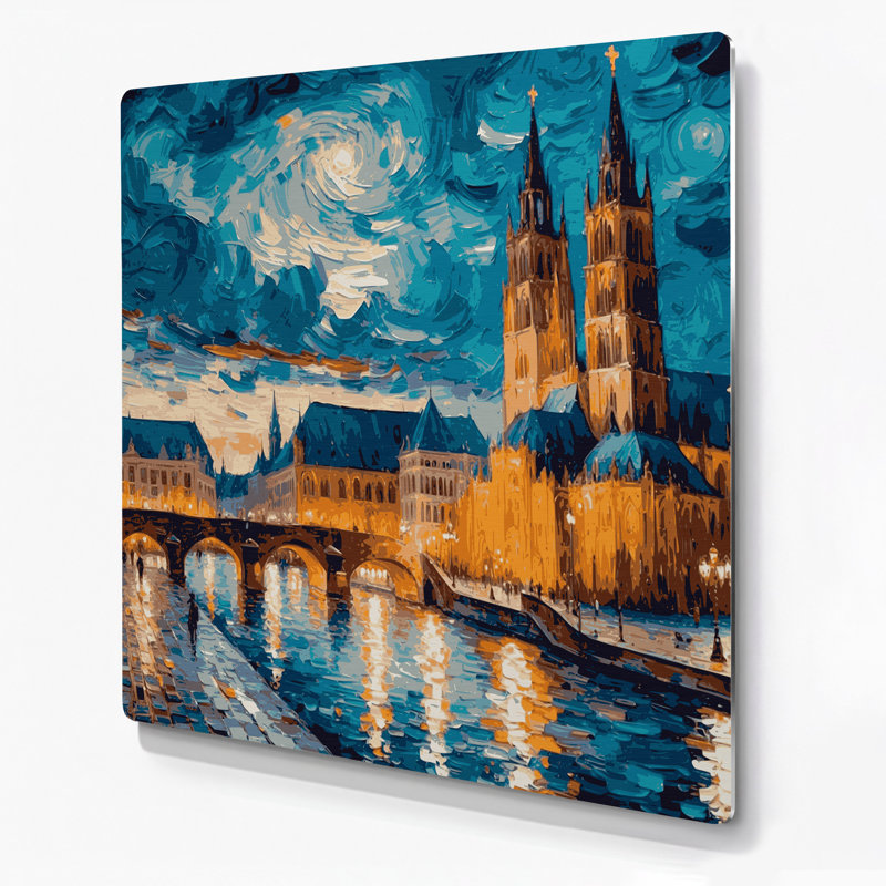 Art mural bleu en villes, Munich, Allemagne, H 32 po x l 32 po