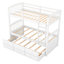 Lit superposé simple au-dessus de bois blanc avec lit gigogne - Tiroirs d'appoint élégants et solution de sommeil-130429127