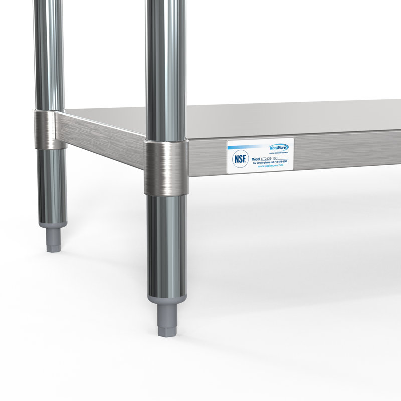 Stainless Steel Top Height-Adjustable Workbench with Wheels, 36 W" x 24 D"
