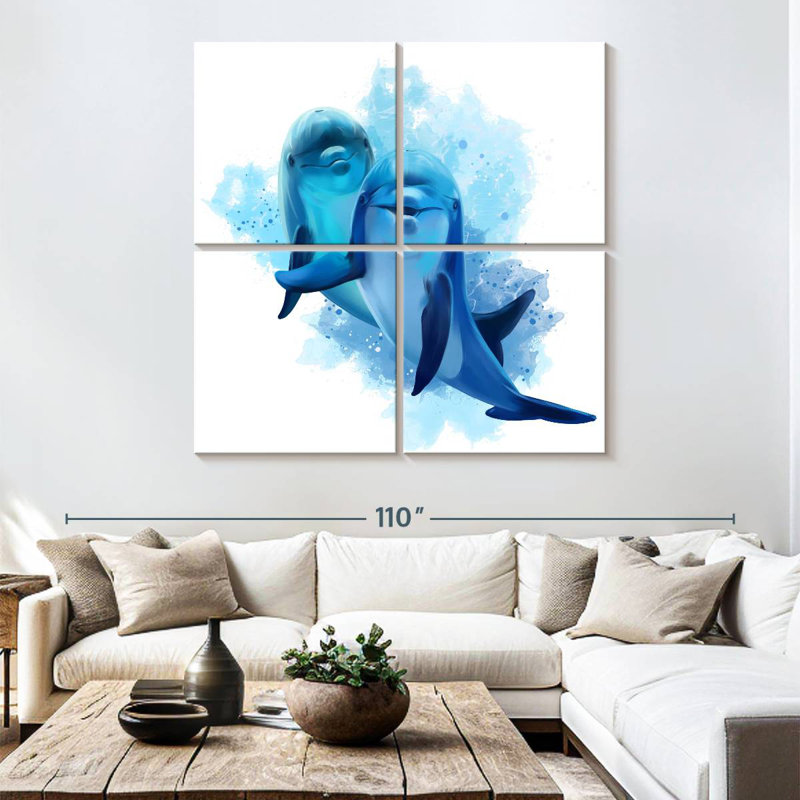 Brampt Dolphins Splash, 74" H x 74" W