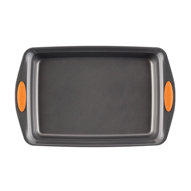 Orange Carbon Steel Nonstick Cake Pan with Lid, 9" x 13"