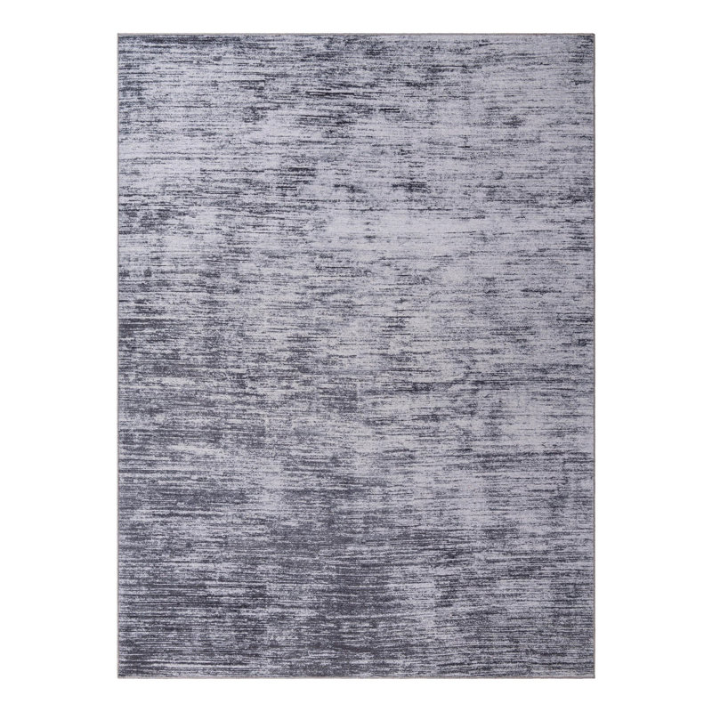 Monsour Power Loom Chenille Area Rug in Ivory/Gray, Rectangle 9' x 12'