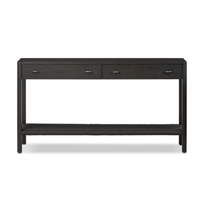 Console en bois massif 55 po Deirdre, Frêne noir fumé