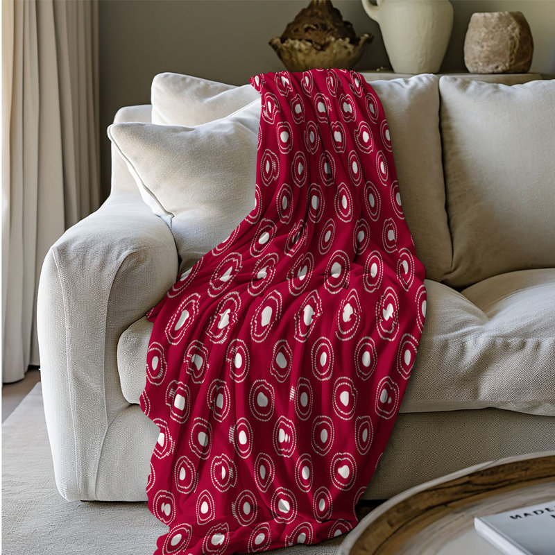 Polka Red - 1 pièce Sherpa Premium, L 50 po x L 60 po