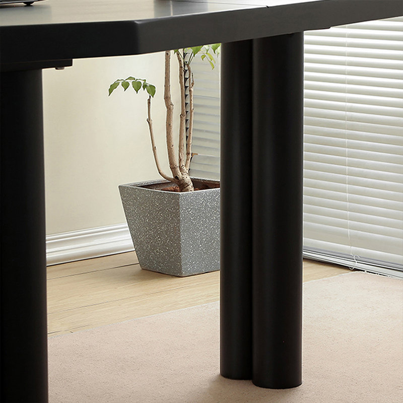Bureau en bois massif noir Free Form, H 29,53 po x l 102,36 po x P 39,37 po, Noir