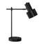 H 21 po, lampe de table, port USB inclus, métal noir, abat-jour noir, moderne, éclairage