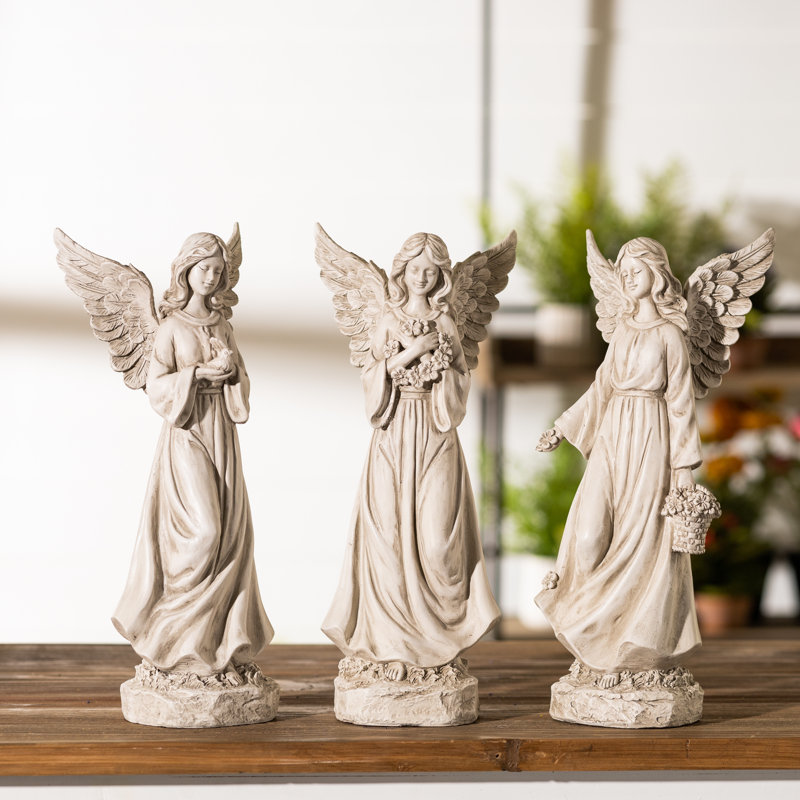 Statue florale d'ange (ensemble de 3)