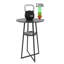 Ensemble de table de bar ronde 3 pièces avec 2 tabourets de bar, table de bar haute de style industriel avec étagère de rangement pour cuisine, appartement, balcon, café
