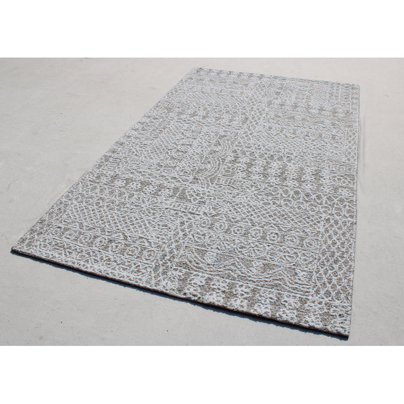 Tapis gris tissé à la main Southwestern, Rectangle 8 pi x 10 pi