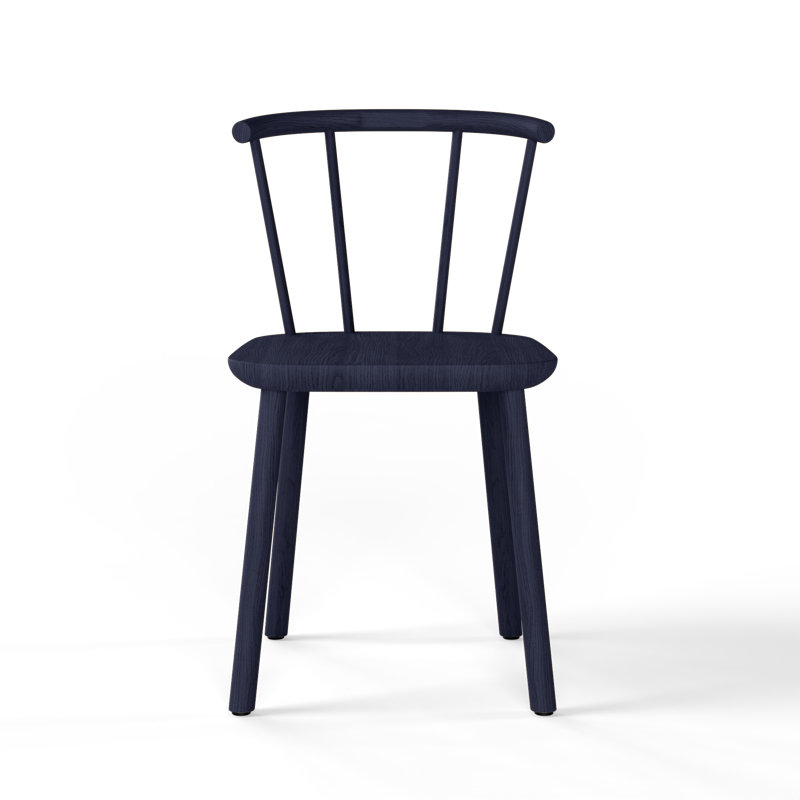 Studio Solid Wood Dining Chair, Black Blue