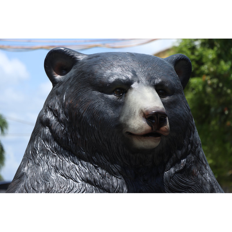Jumbo Sitting Black Bear With Gelcoat