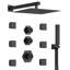Système de douche thermostatique à pluie haute pression 12 ", ensemble de robinet de douche mural avec douche à main et jet corporel-92522942