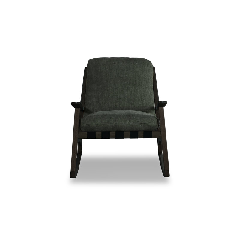 Chaise berçante Mid Century, Vert mousse, Charcoal
