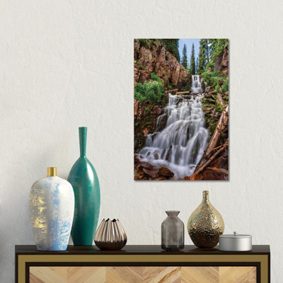 Waterfall Photo - Hidden Falls In San Juan Mountains Of Colorado 1 Piece Wall Art on Canvas