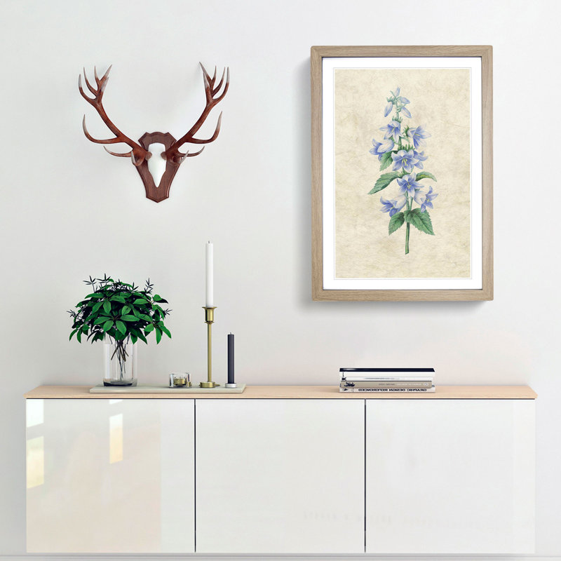 Bellflowers by Pierre-Joseph Redoute - Framed Print, 36cm H x 27cm W x 2cm D, Oak Framed