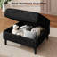 3 Seater Corduroy Sofa & Chaise,L Shaped Sofa with Movable Storage Ottoman, 3-Seater Modular Sectional Sofa, Corduroy Couch, Wooden Frame, Deep Seat, Ideal for Living Room, Black-163237350