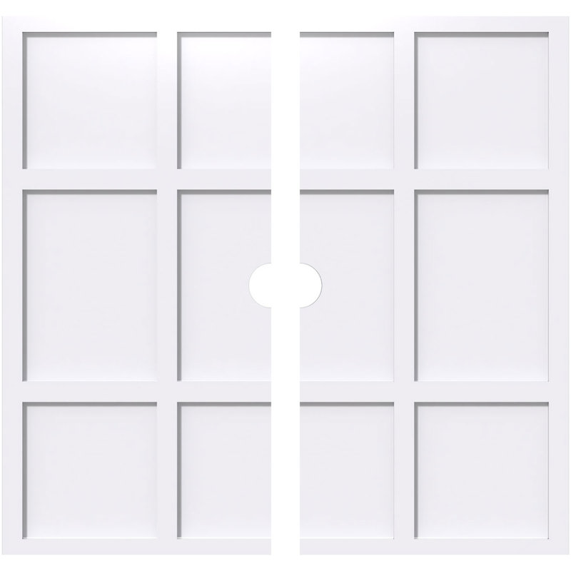 Médaillon de plafond contemporain Rubik, H 12 po x l 12 po x P 1 po