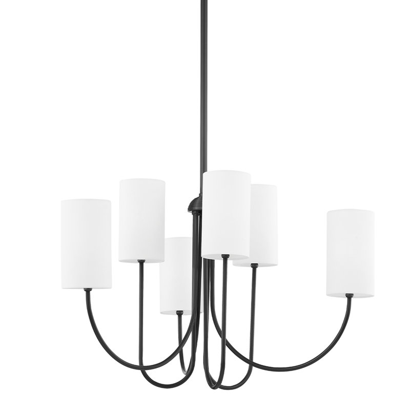 Finchley 6 - Light Shaded Classic Chandelier, Bronze vieilli