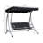Outsunny 3-Seat Patio Swing Chair, Outdoor Canopy Swing with Stand, Adjustable Shade, Steel Frame for Adults, Garden, Poolside, Black