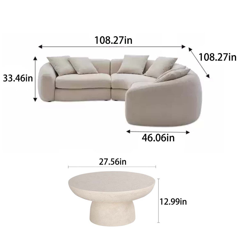 Combinaison de table basse beige