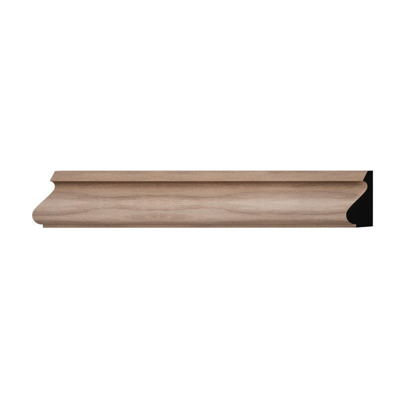 Moulure à capuchon de base en bois massif de teinte de bois franc massif D16 5/8 po x l 1 3/8 po x L 96 po., Noyer