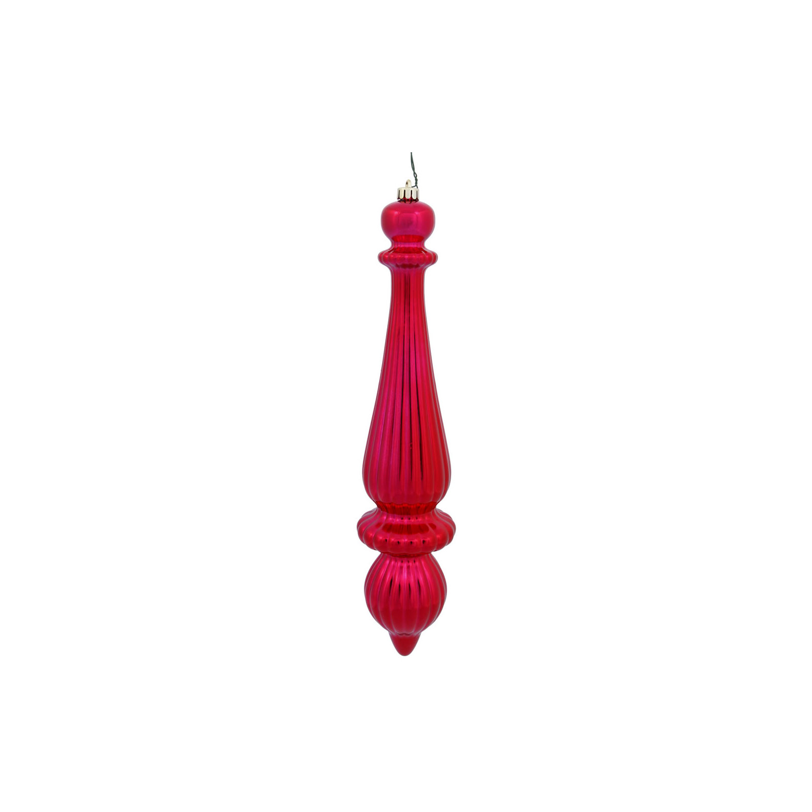 14" Finial Drop Christmas Ornament UV, Red