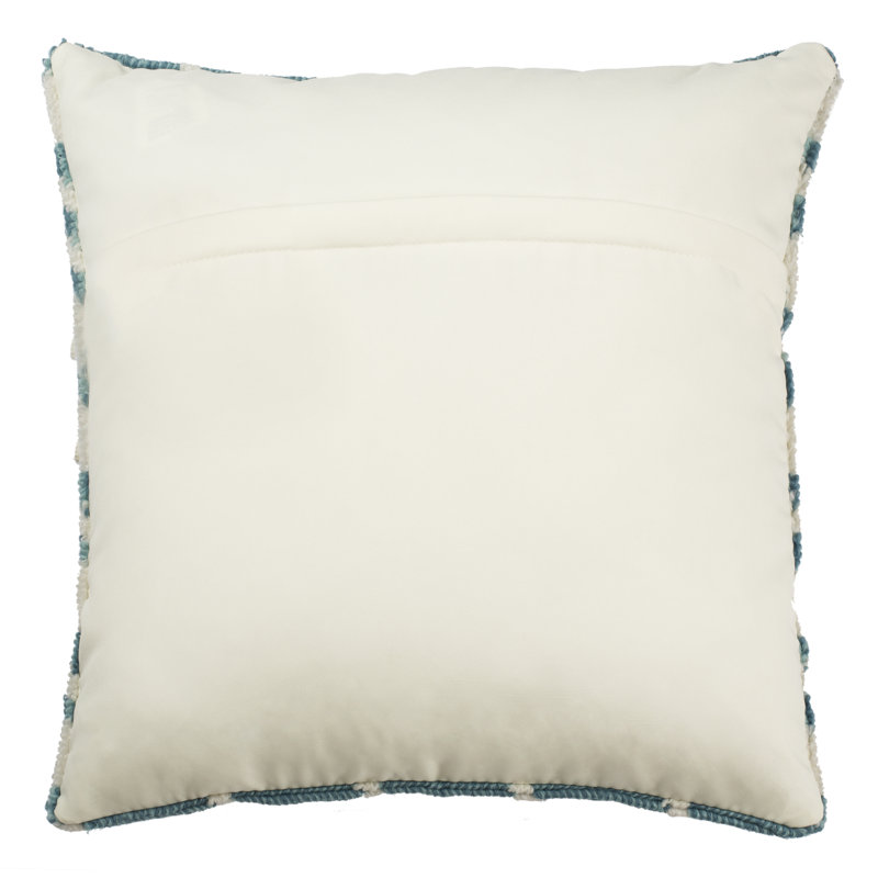 Houndstooth Outdoor Throw Pillow, Celadon/Ivory