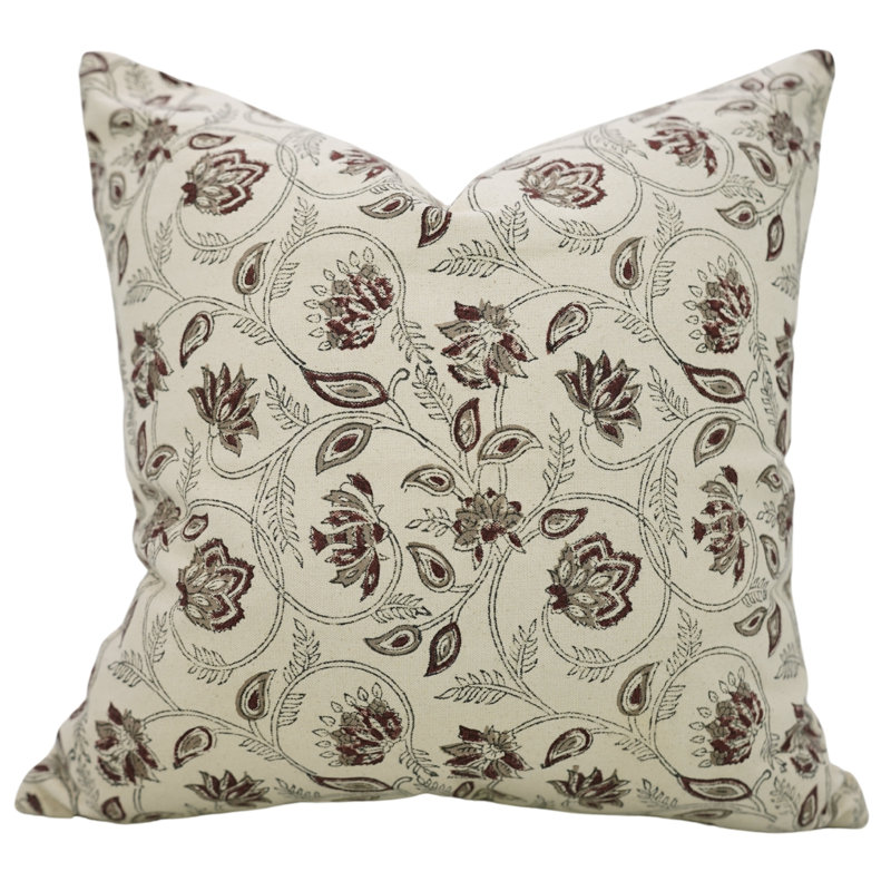 Housse de coussin décoratif Fab Fabine, coussin décoratif durable pour canapé, Saraswati, H 22 po x l 22 po, Carrée