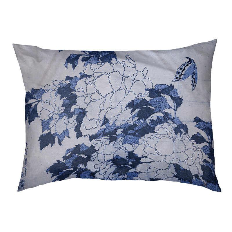 Coussin Burkart, L 42 po x l 52 po, Bleu / brun foncé