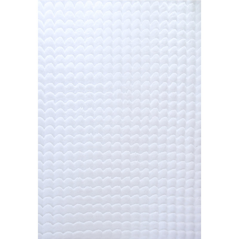 Solid Colour Knitted Area Rug, Snow White, Rectangle 160 x 220 cm