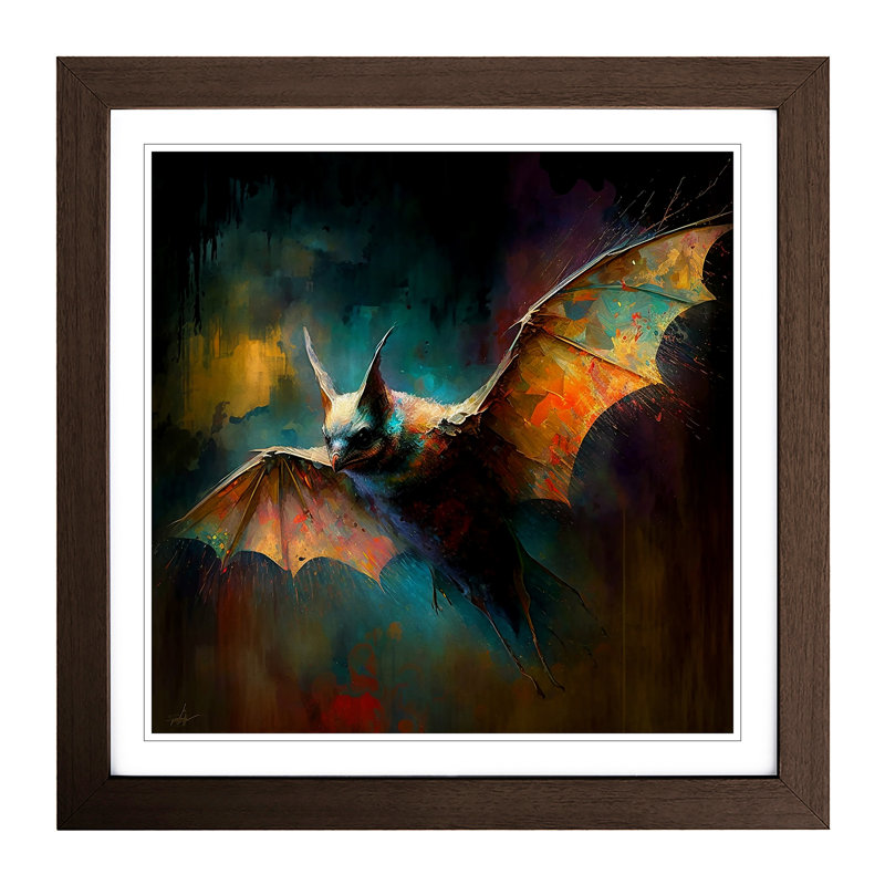 Bat Impressionism - Framed Print, Walnut