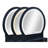 3Pc Vanity Table And Stool Set Built-In Led-Lit Mirror Matching Cushioned Stool Gold-Accented Handles Wooden Home Furniture Black-394646553