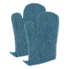 kitchenaid albany oven mitt 2-pack set, blue velvet, 7x13