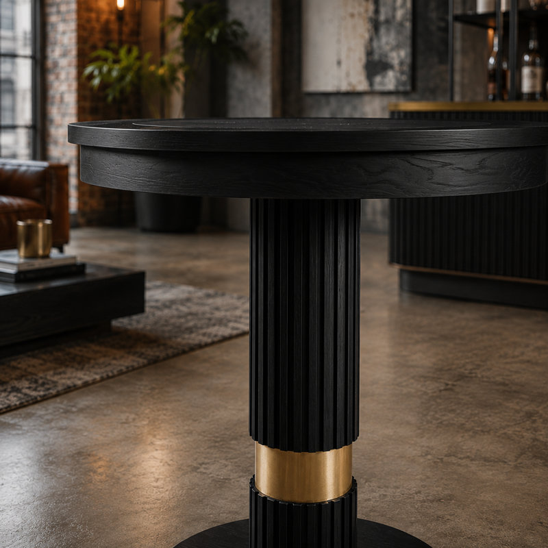 Prohibition Series 30" Pub Table By RAM Game Room, Black