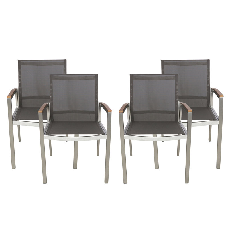Fauteuils de salle à manger d'extérieur Zheko, gris