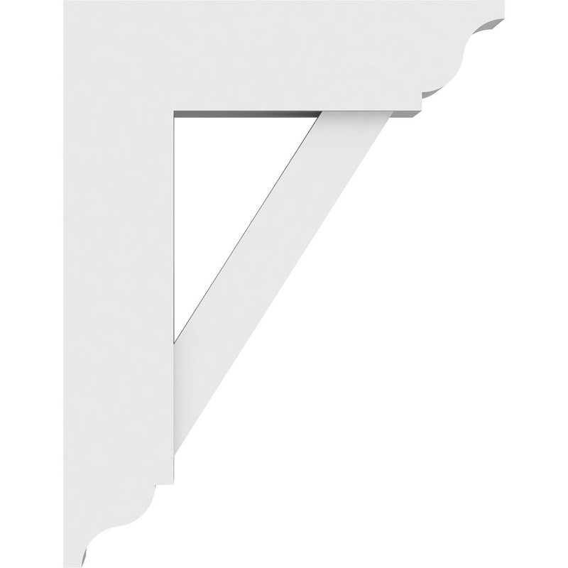 Support standard en PVC de qualité architecturale avec extrémités traditionnelles, H 18 po x l 3 po x P 14 po