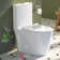  Modern One Piece Toilet, 1.1/1.6 GPF Elongated Dual Flush Toilet with Soft Closing Seat, Standard Modern Toilet for Bathroom, 12" Rough-In