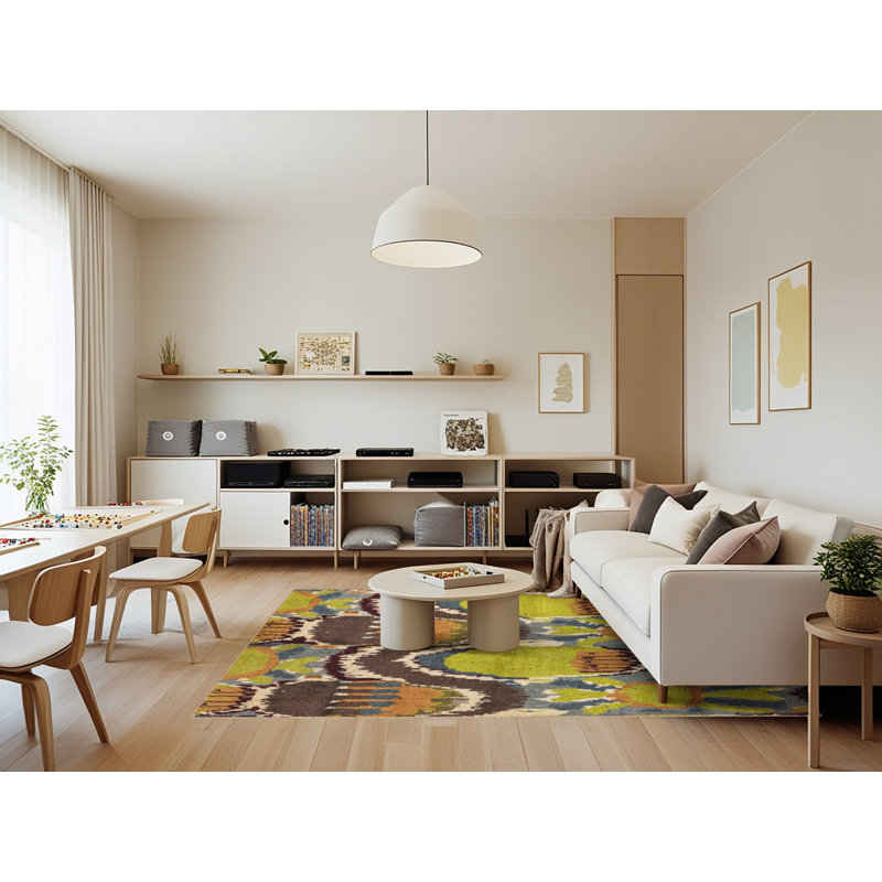 Abstract Indoor Rug, Rectangle 7' x 9'
