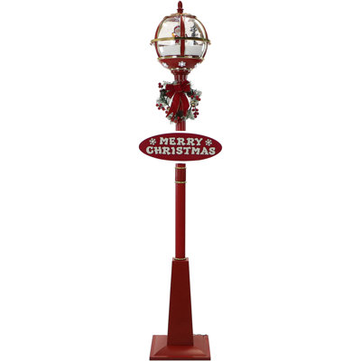 Lampadaire de Noël en forme de boule à neige de 69 po Fraser Hill Farm