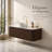 48" Floating Bathroom Vanity - White Ceramic Bowl Sink & Stone Countertop (Pre-Assembled, Dark Walnut, No Faucet)