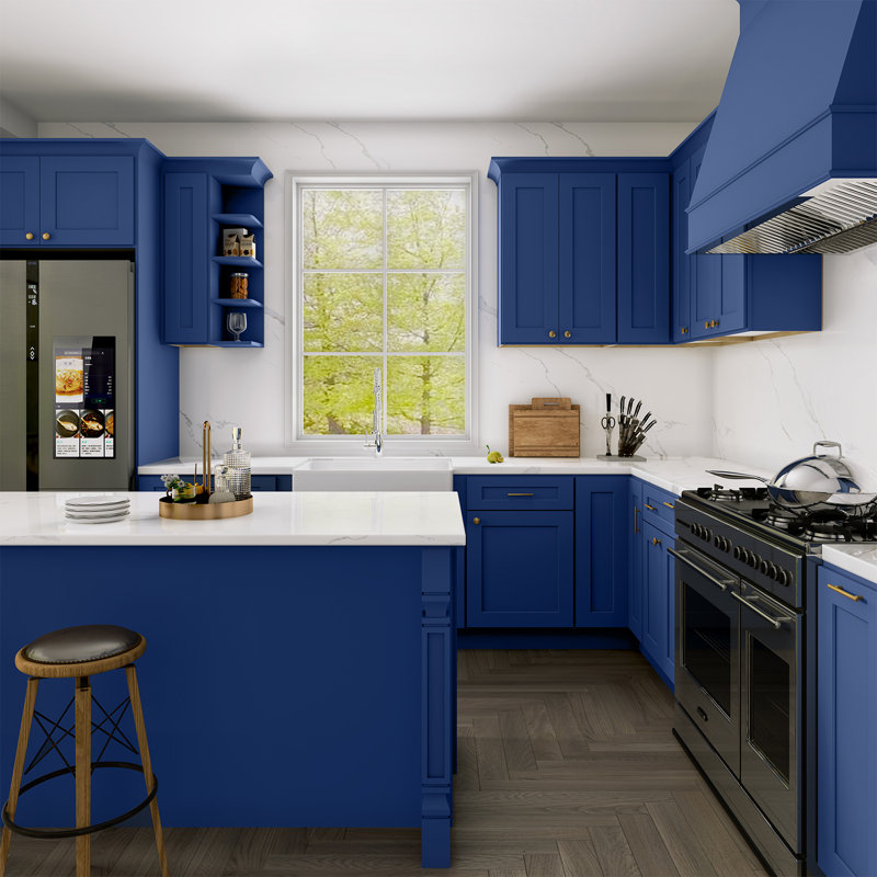 Tablette murale, Shaker bleu, 9" W x 36" H x 12" D