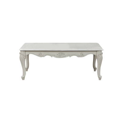 Table basse de style traditionnel toscan en bois argenté