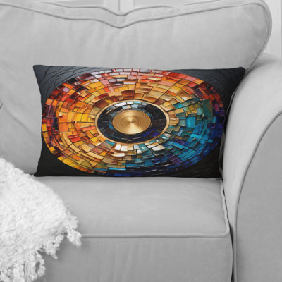 Colorful Vinyl Record Vinyl Mosaic II - Vinyl Records Printed Throw Pillow