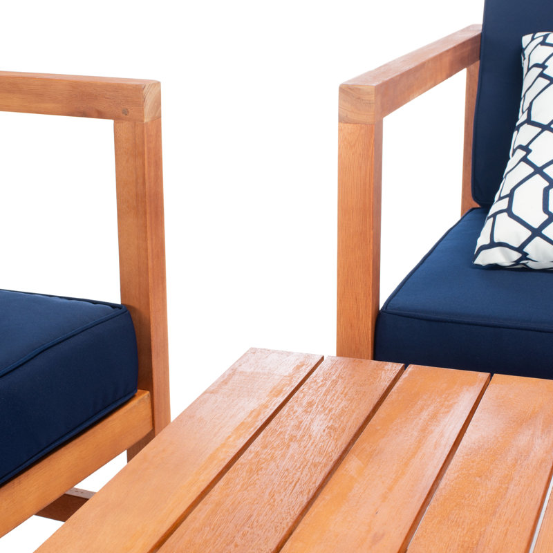 Soguda Wood 4 - Person Patio Conversation Sets with Cushions, Natural
