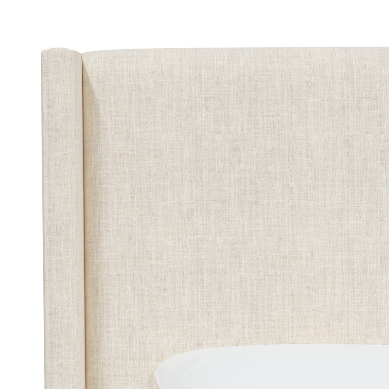 Hanson Upholstered Wingback Bed, Classic Talc Linen, King