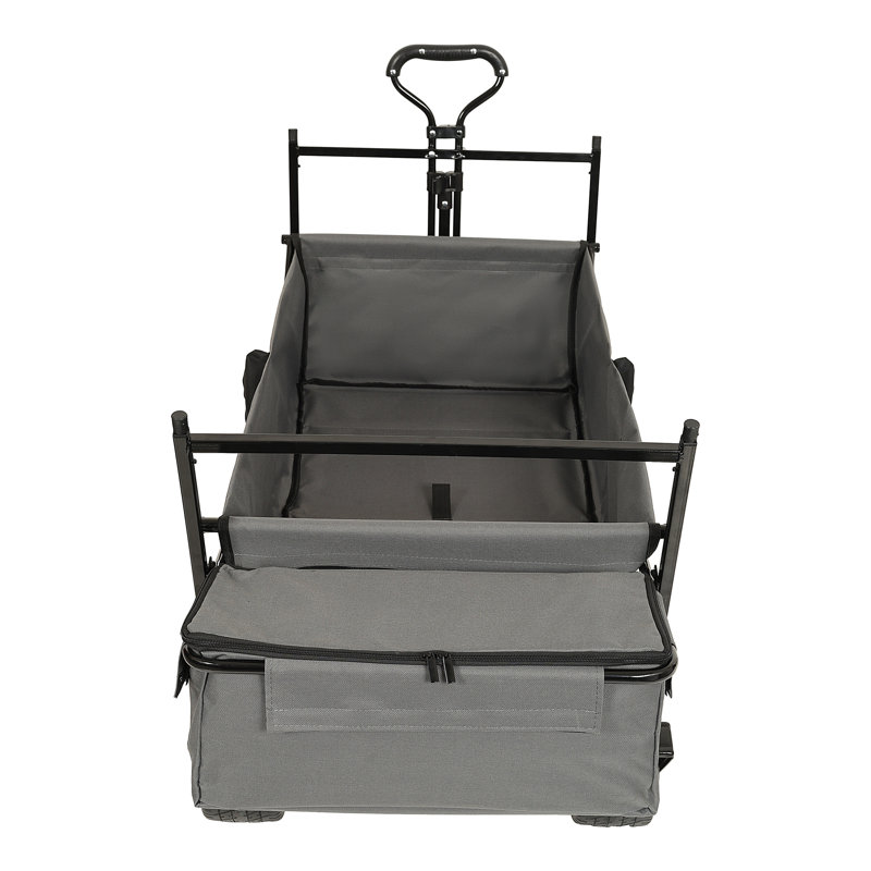 480Lbs Collapsible Wagon with Canopy, Grey/Black