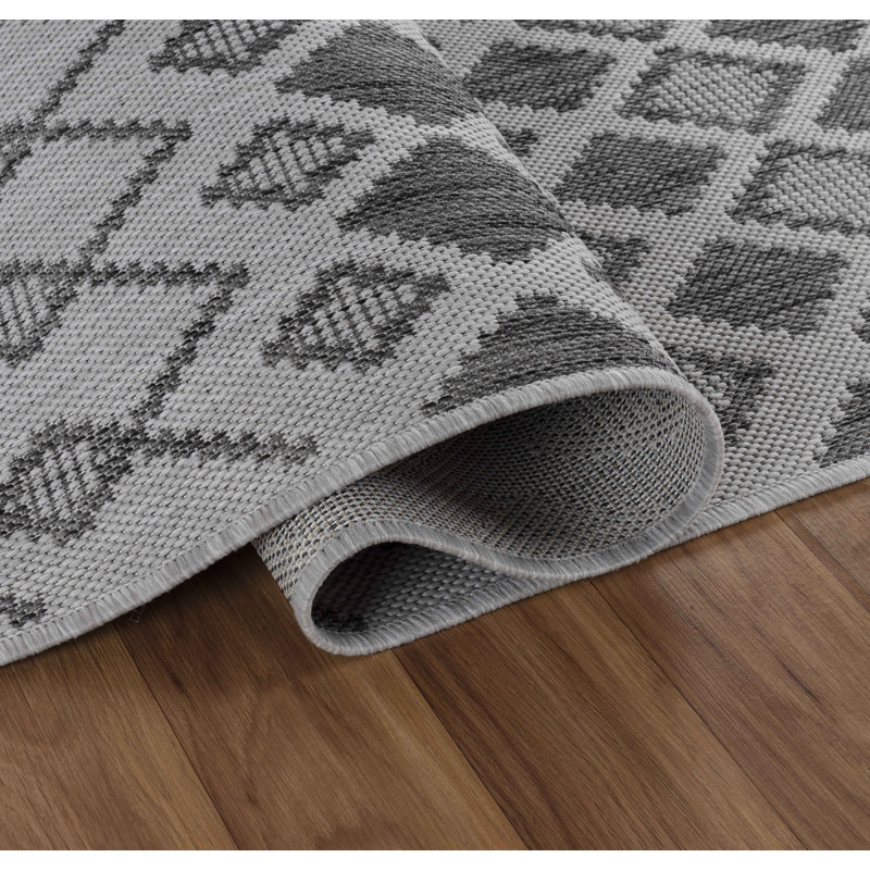 Bawnard Geometric Indoor / Outdoor Area Rug, Runner 60 x 220cm