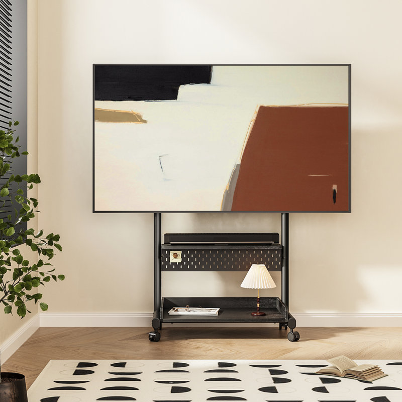 Support pour meuble télé mobile et robuste Charrisse, Noir