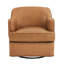Fauteuil demi-tonneau pivotant en cuir véritable Fazio-1892877307